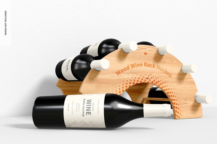 Maqueta de botellero de madera