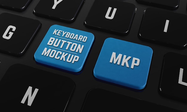 Maqueta de botón de teclado de ángulo alto
