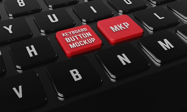 Maqueta de botón de teclado de ángulo alto