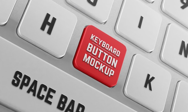 Maqueta de botón de teclado de ángulo alto
