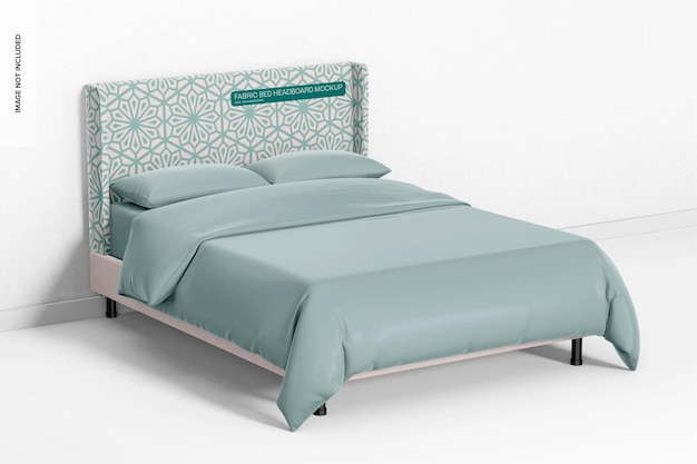 Maqueta de Cabecero de Cama de Tela Rectangular, Perspectiva