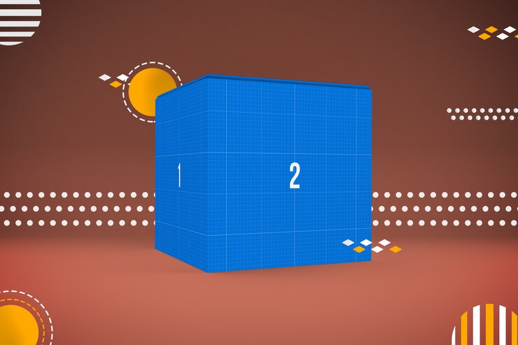 PSD maqueta de caja abstracta