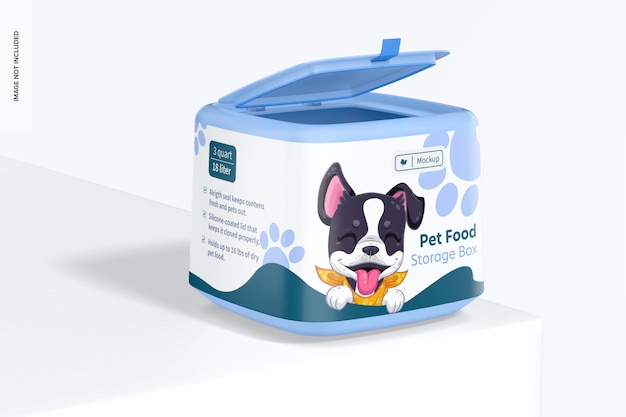 Maqueta de caja de almacenamiento de alimentos para mascotas 02