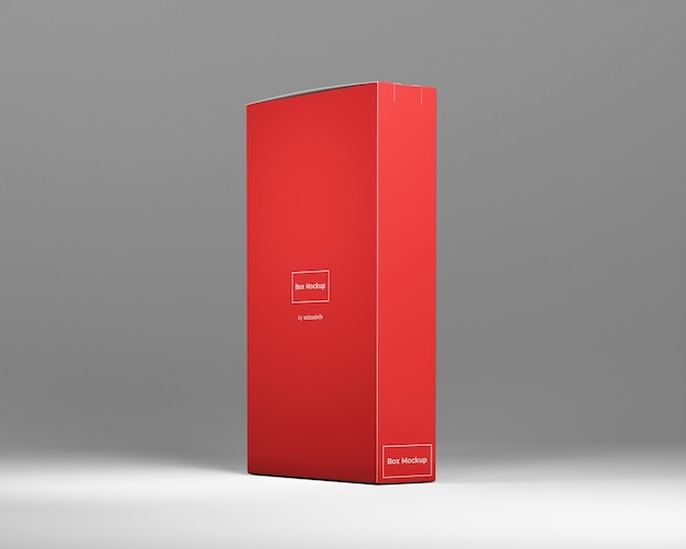 Maqueta de caja de bloqueo de lengüeta rectangular alta y delgada PSD