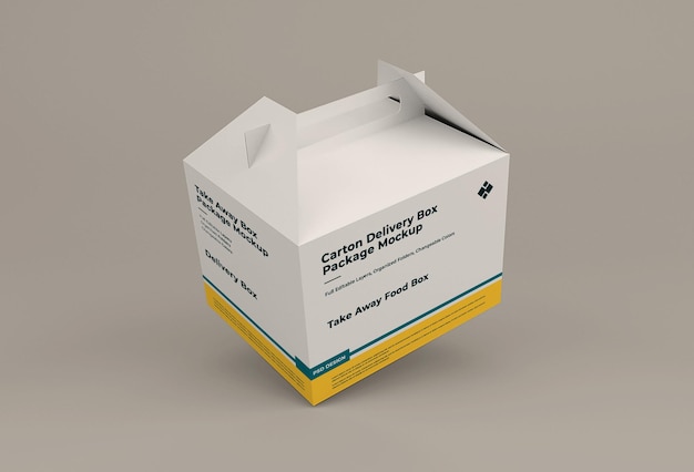 maqueta de caja de cartón aislada