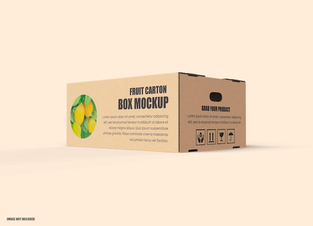 Maqueta de caja de cartón de cartón de frutas