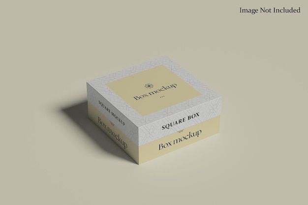 Maqueta de caja de cartón cuadrada