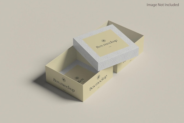 Maqueta de caja de cartón cuadrada