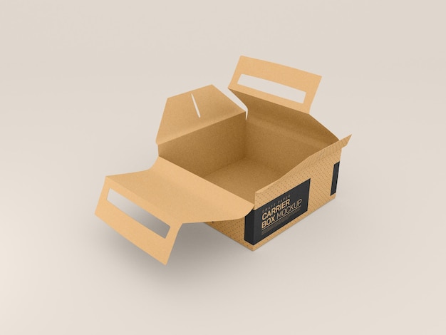Maqueta de caja de cartón para entrega