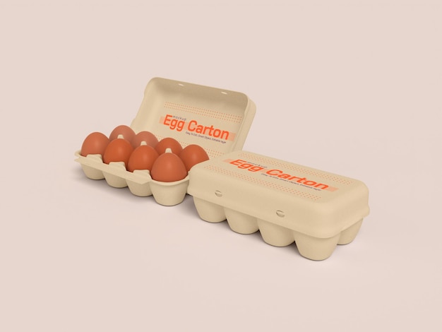 Maqueta de caja de cartón de huevos