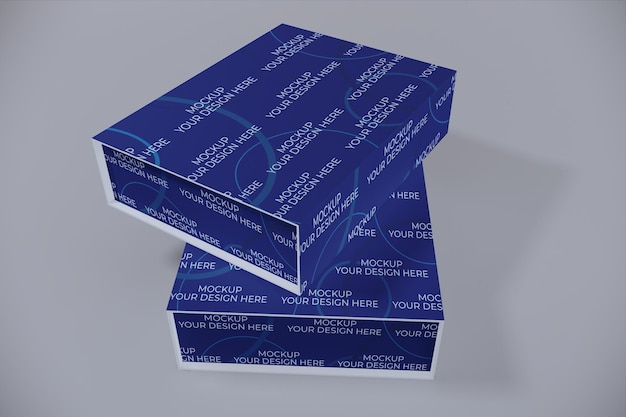 maqueta de caja de cartón psd o diseño de maqueta de caja de regalo