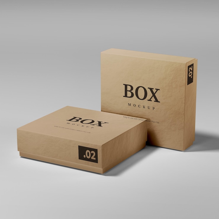 Maqueta de caja de cartón realista