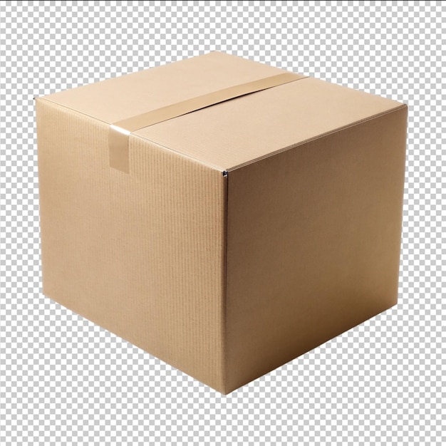 Maqueta de caja de cartón vacía cerrada con sombra