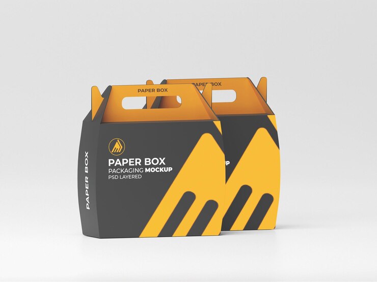 Maqueta de caja de comida de papel