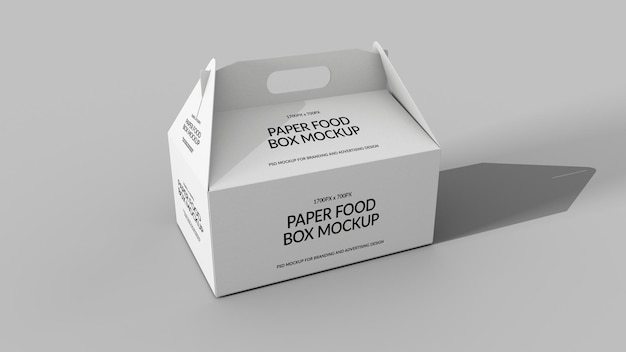 Maqueta de caja de comida de papel
