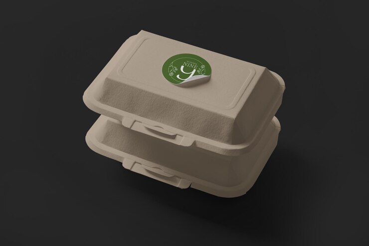 PSD maqueta de caja de contenedor de comida para llevar