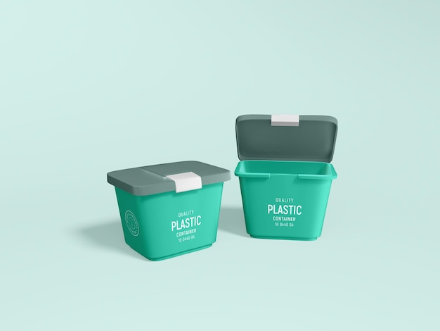Maqueta de caja de contenedor de detergente de plástico