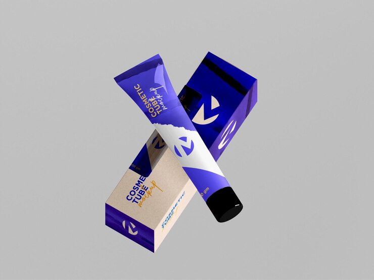 Maqueta de caja de crema cosmética
