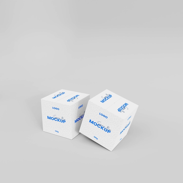 Maqueta de caja cuadrada de apertura y cierre 3D