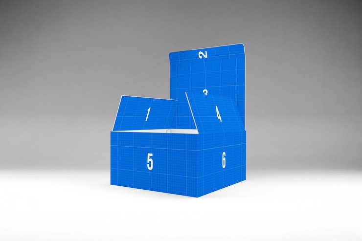 PSD maqueta de caja cuadrada plana