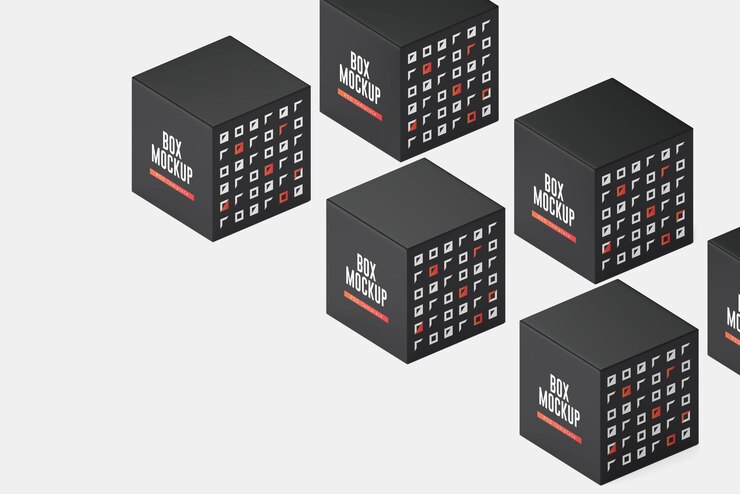 PSD maqueta de caja de cubo