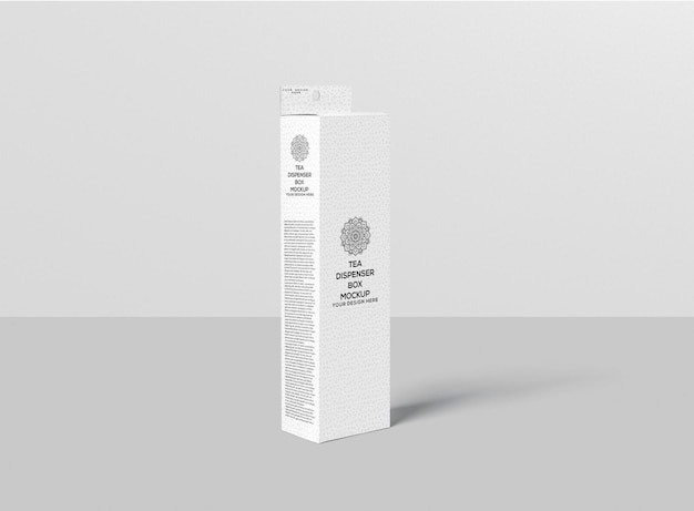 Maqueta de caja dispensadora de té