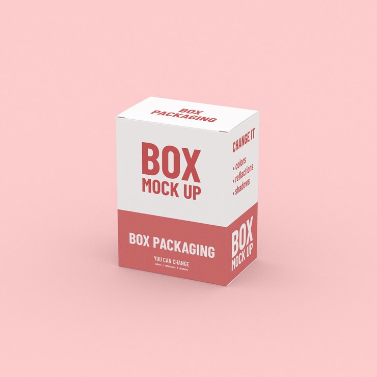 Maqueta de caja editable para promoción de productos en fondo limpio