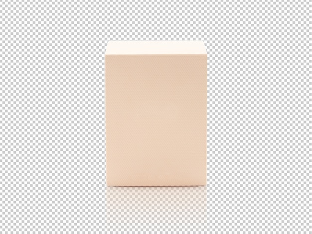 PSD maqueta de caja de embalaje de producto naranja en blanco