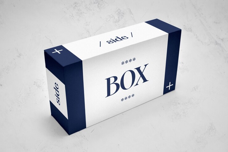 PSD maqueta de caja de embalaje rectangular
