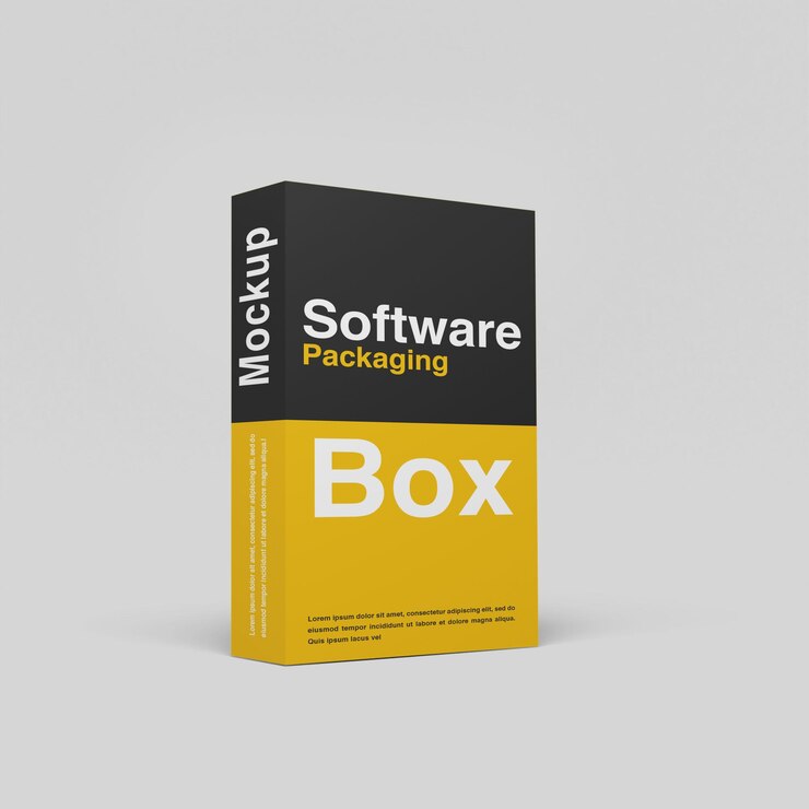 PSD maqueta de caja de embalaje de software