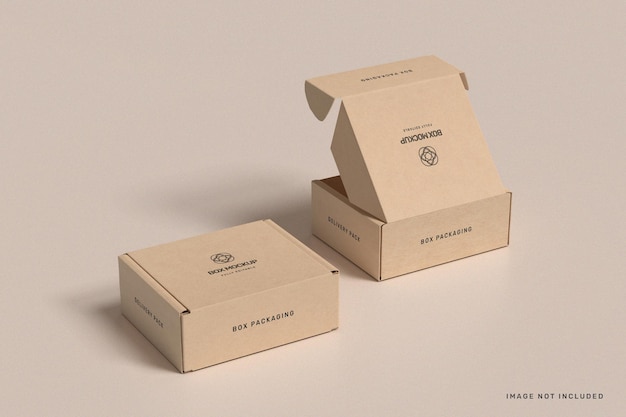 Maqueta de caja de embalaje