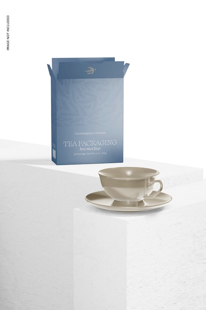 Maqueta de Caja para Empacar Té, Vista Izquierda