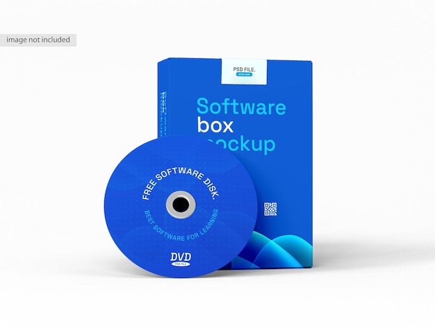 Maqueta de caja de empaque de software