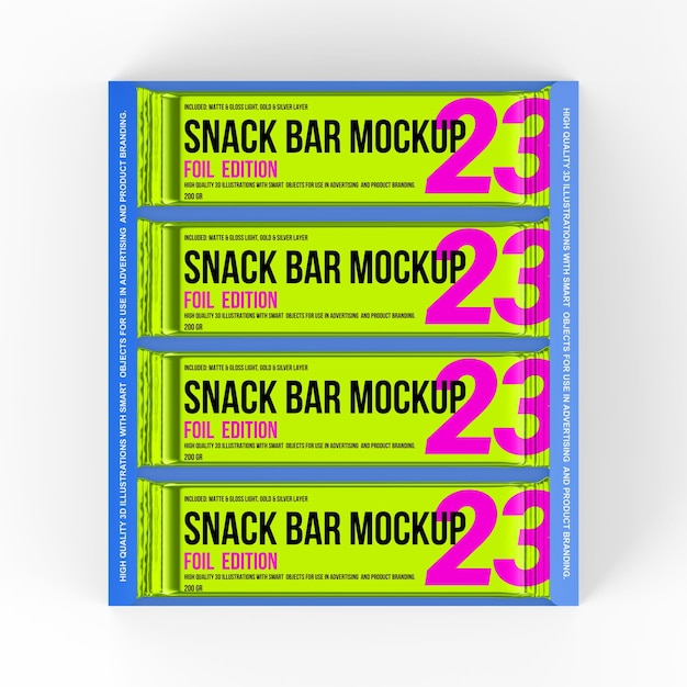 Maqueta de caja de exhibición de snack bar