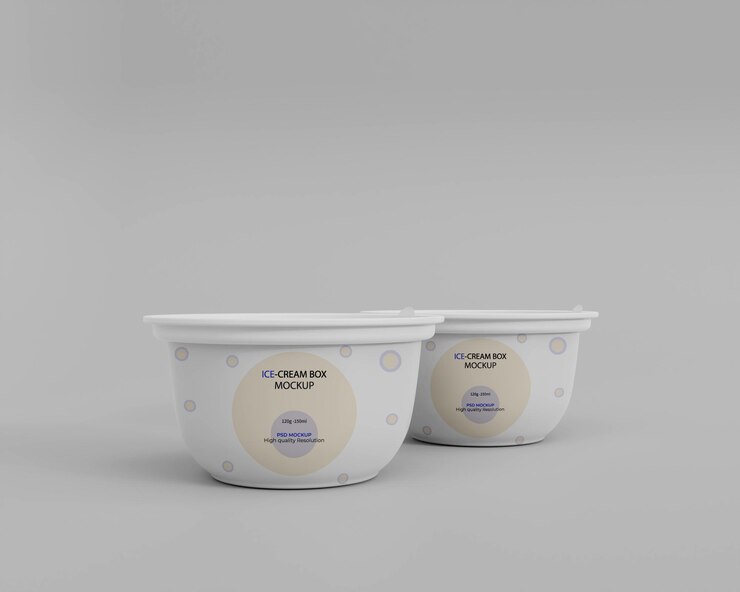 Maqueta de caja de helado realista 3d
