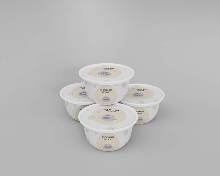 Maqueta de caja de helado realista 3d