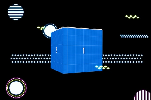 Maqueta de caja de neón