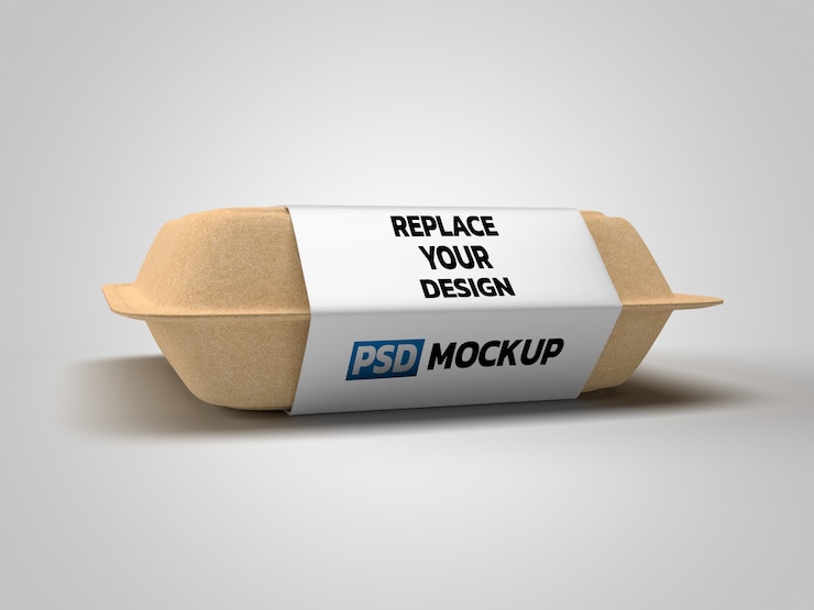 PSD maqueta de caja de papel 3d rendering