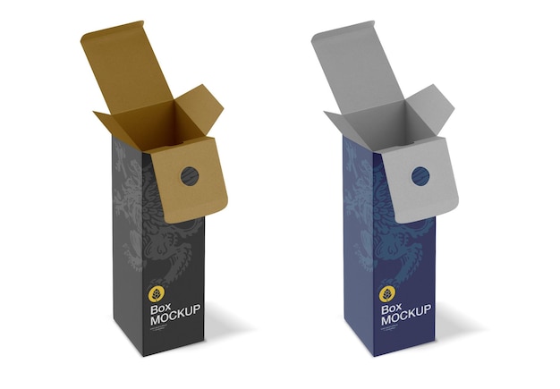 Maqueta de Caja de Papel para Botellas