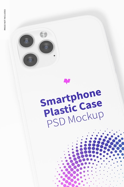 Maqueta de caja de plástico para smartphone, primer plano