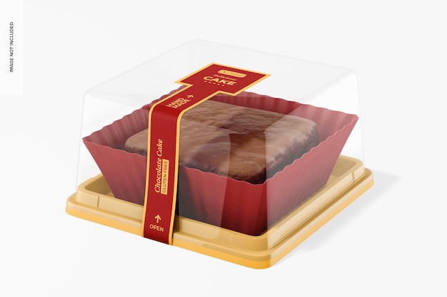 Maqueta de caja de postre cuadrada