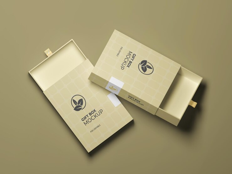 PSD maqueta de caja de regalo abierta