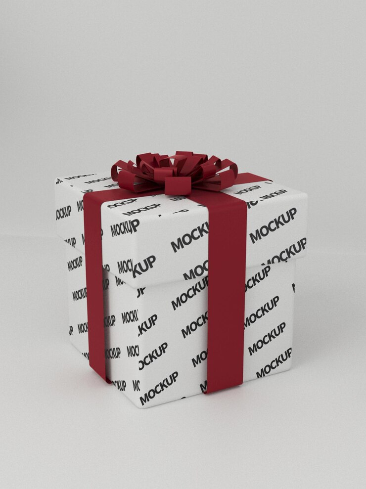 Maqueta de caja de regalo de boda