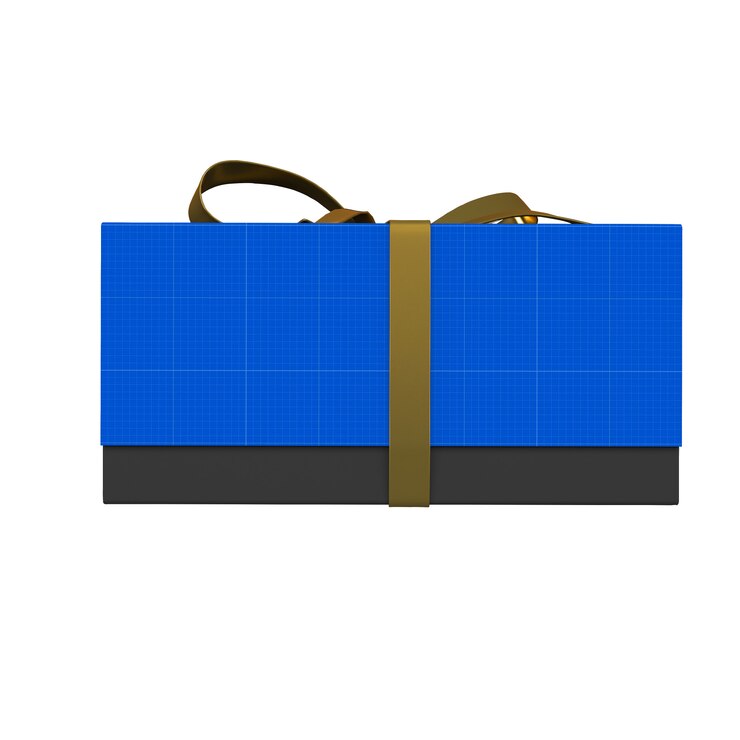 PSD maqueta de caja de regalo dorada y oscura