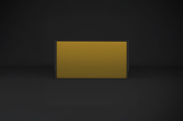 Maqueta de caja de regalo oscura de amplificador de oro