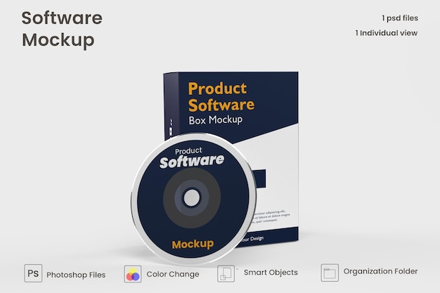 PSD maqueta de caja de software psd gratis