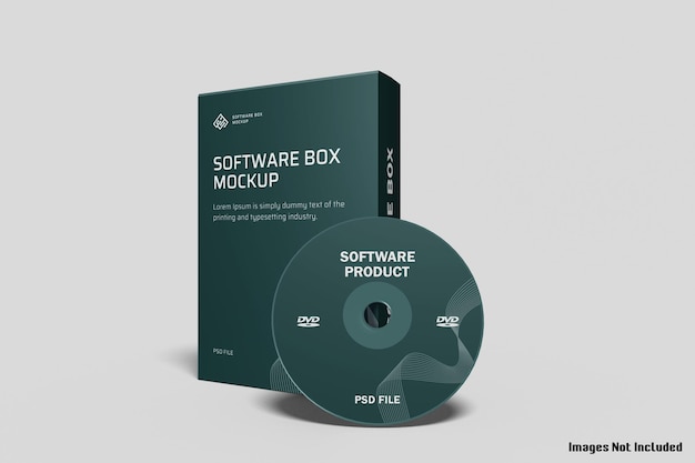 PSD maqueta de caja de software