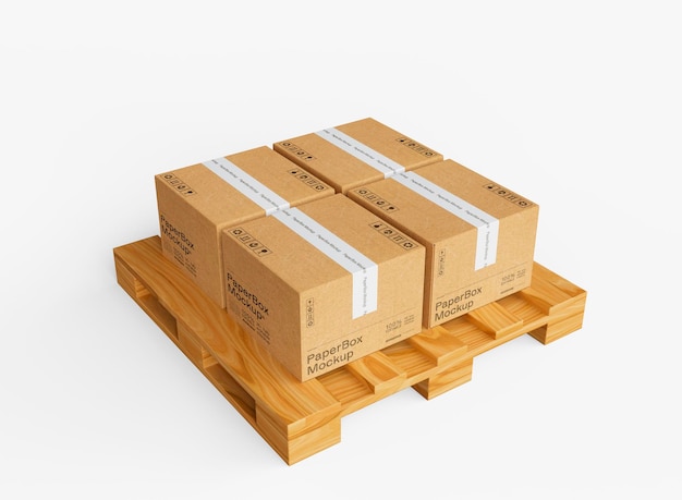 Maqueta de Cajas de Cartón 3d