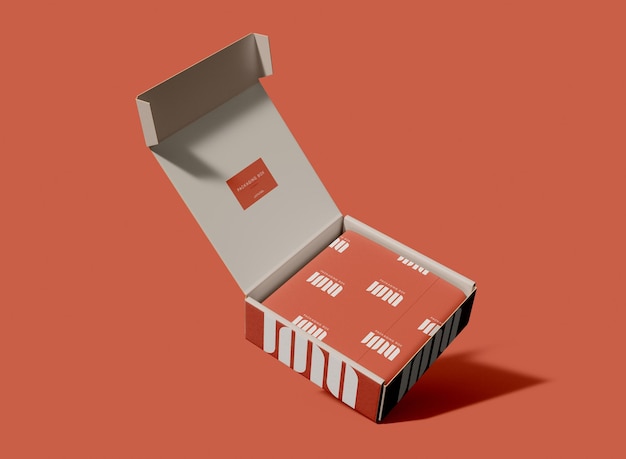 Maqueta de Cajas de Cartón con Cintas