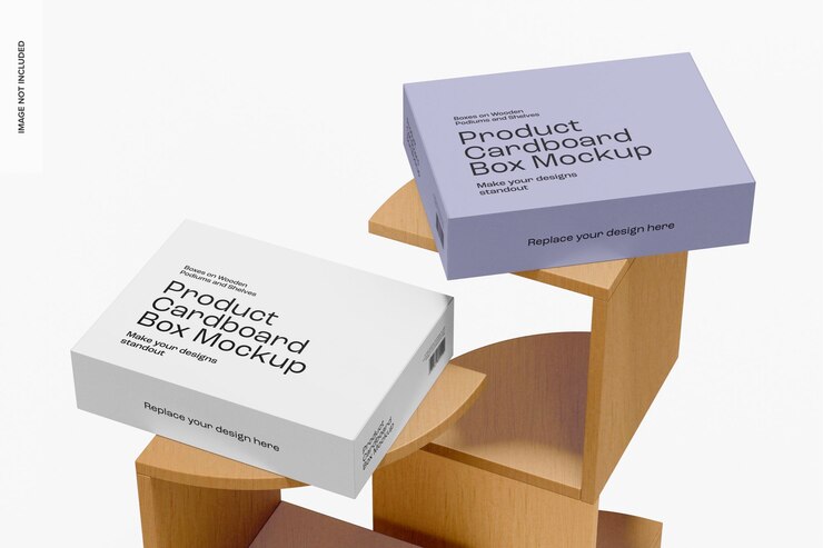 PSD maqueta de cajas de cartón de producto